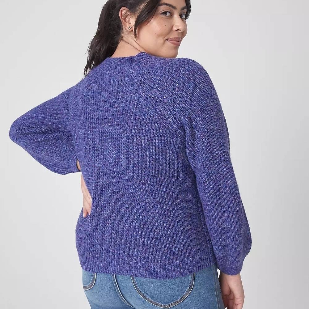 Lane Bryant Dazzling Blue Classic Button Front Crop Cardigan Size 18/20 - Picture 3 of 14